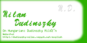 milan dudinszky business card